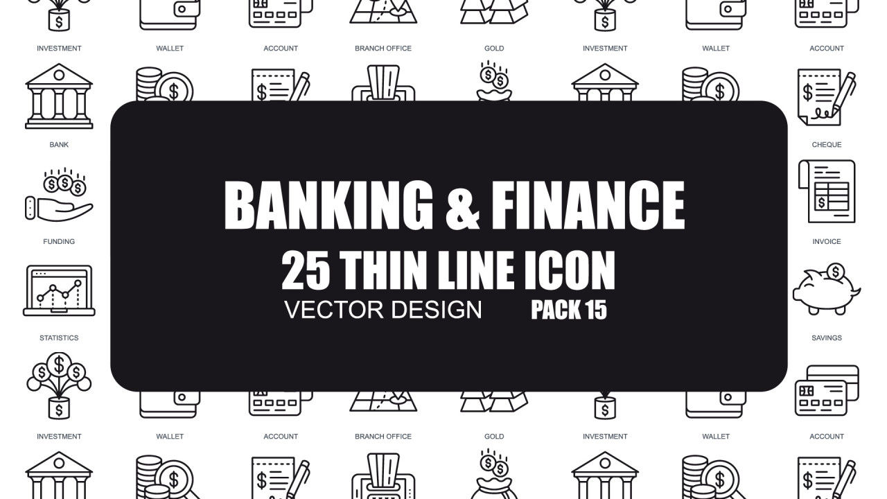 银行财务图标动画16图库精选AE模板