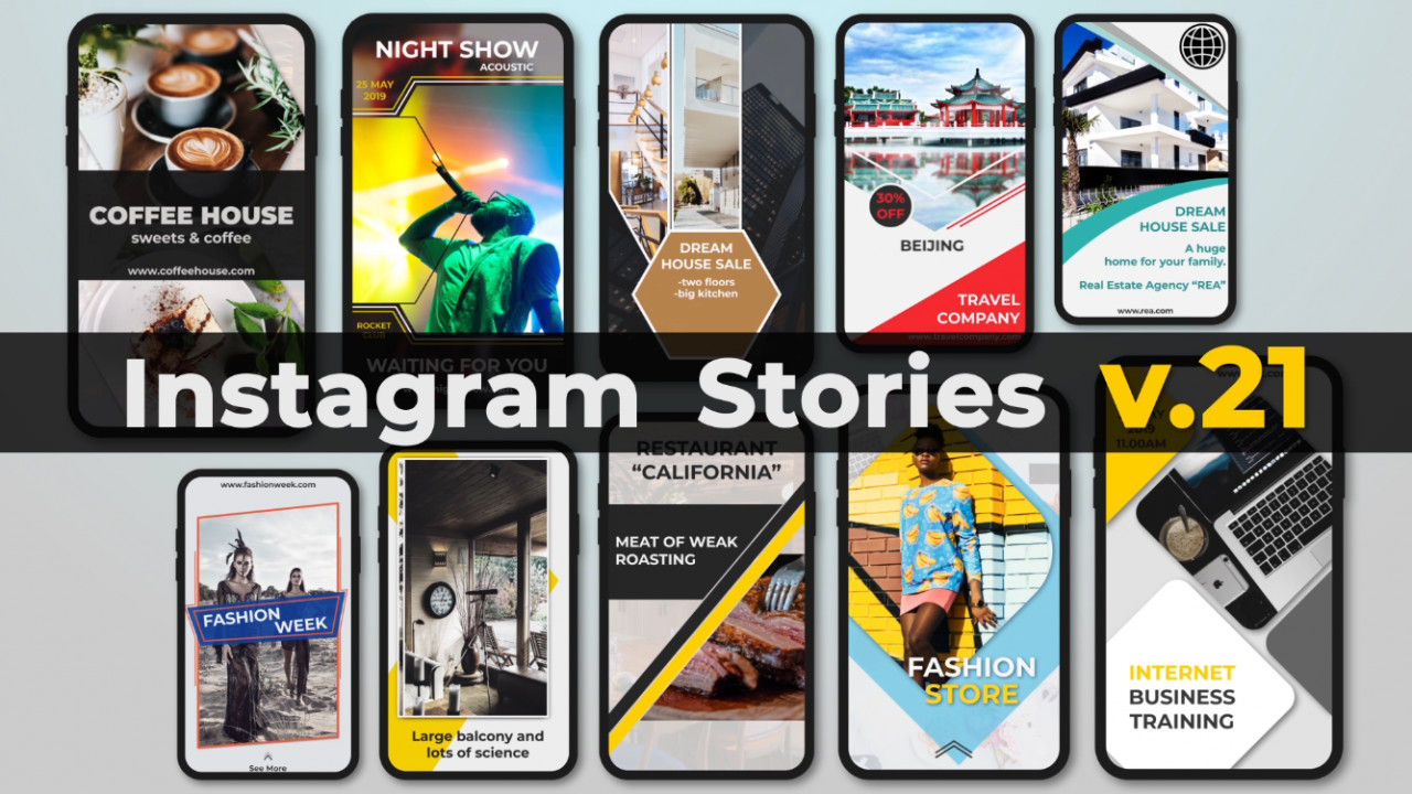 设计时尚的Instagram故事推广介绍16图库精选AE模板