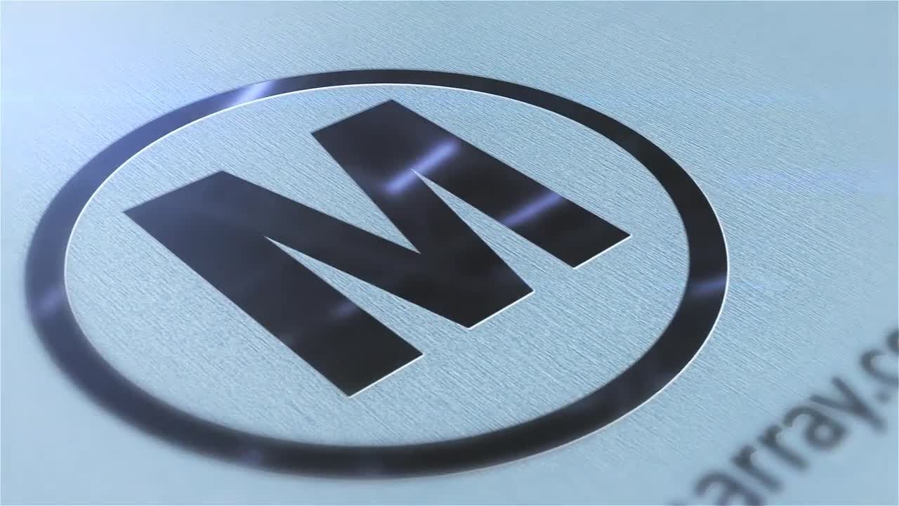 缓慢的金属光晕效果的logo展示普贤居精选AE模板