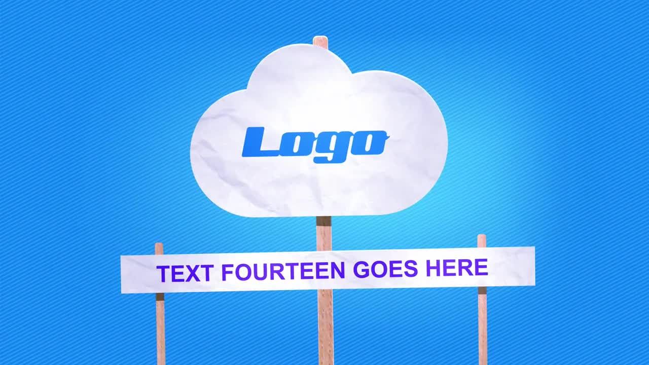 清新有趣的云朵logo动画展示16图库精选AE模板
