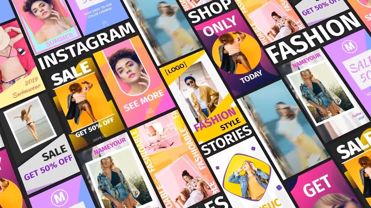时尚精美的Instagram故事16图库精选AE模板