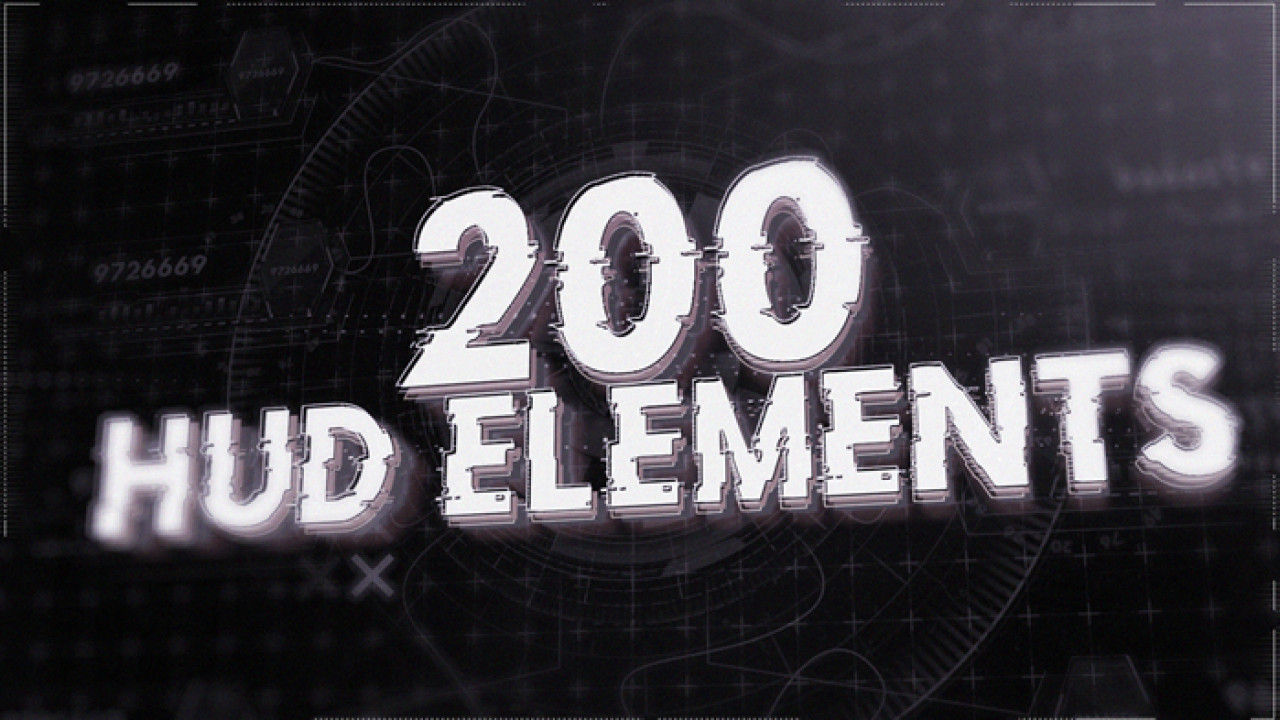 200个HUD复古元素亿图网易图库精选AE模板