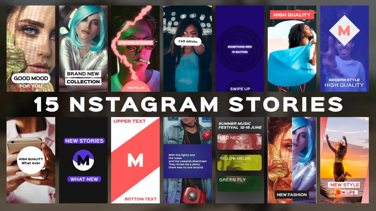 Instagram的15个故事推广介绍素材中国精选AE模板