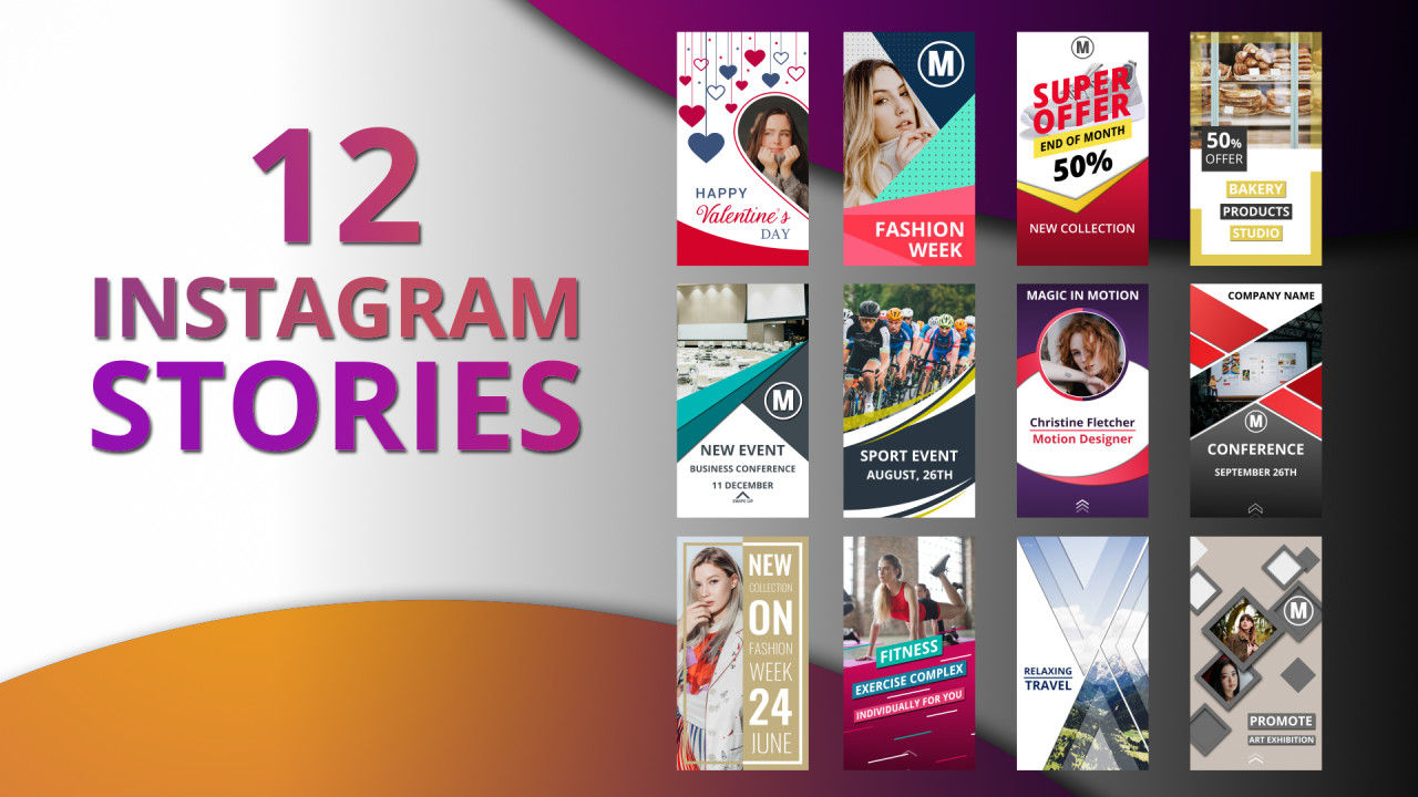 Instagram故事展示照片16图库精选AE模板