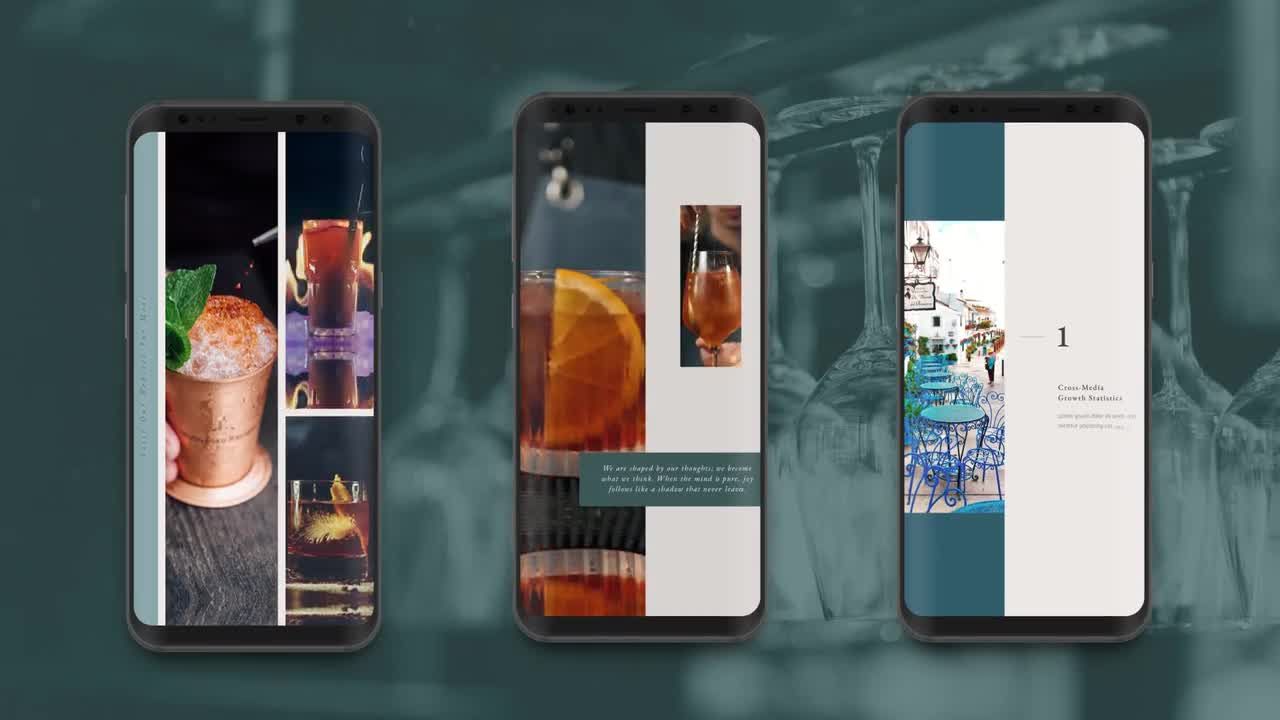 Instagram故事鸡尾酒吧16设计素材网精选AE模板