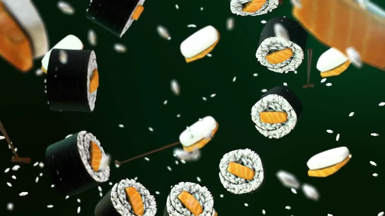寿司食品创意动画徽标亿图网易图库精选AE模板