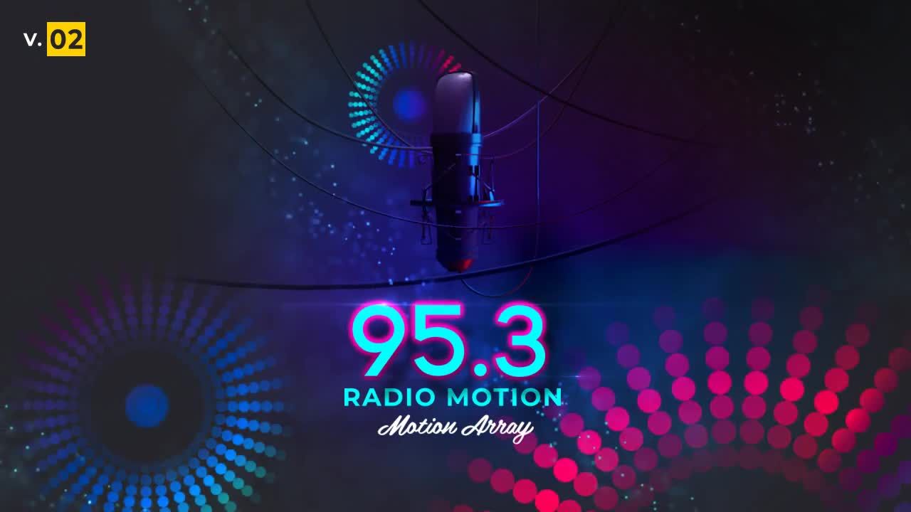 动态收音机调频广播logo动画特效16设计素材网精选AE模板