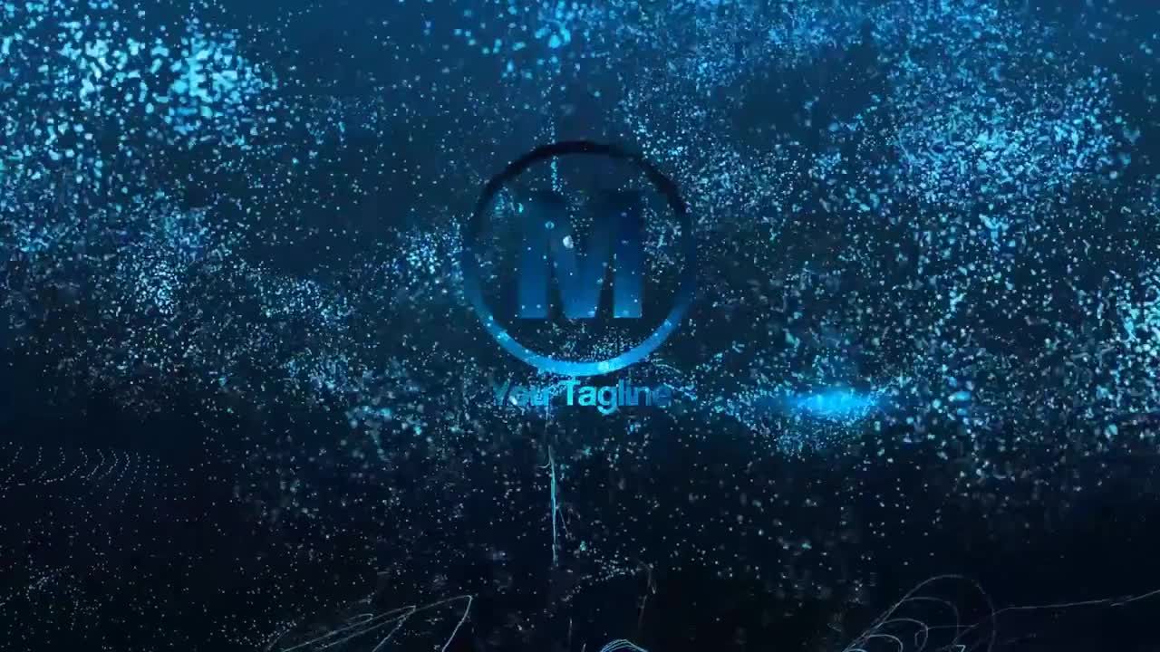 水动粒子和气泡效果logo展示动画普贤居精选AE模板