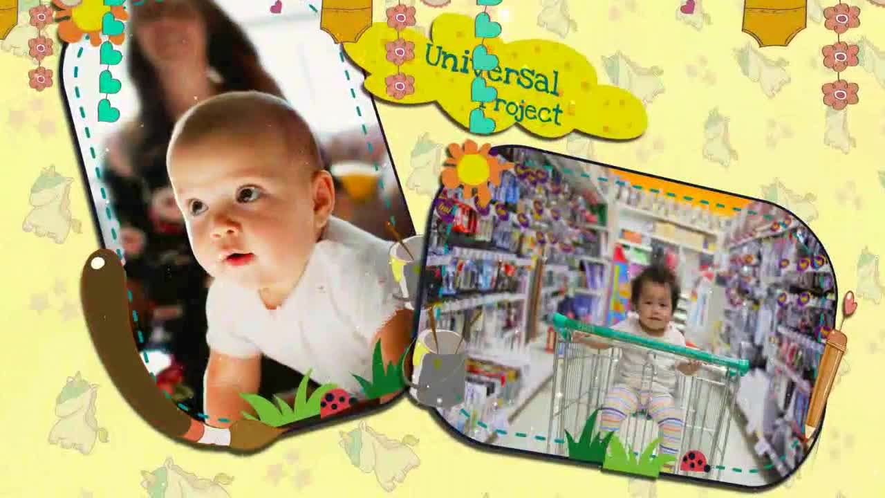 婴儿宝宝照片展示动画普贤居精选AE模板