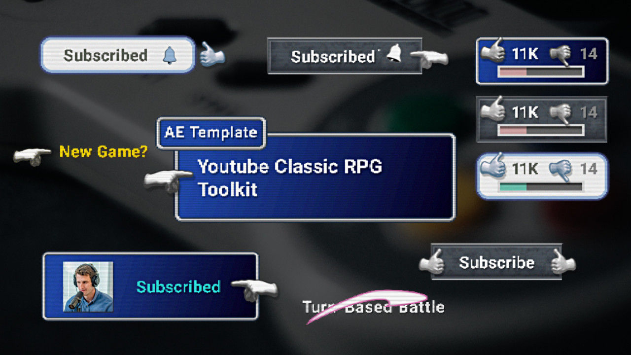90年代复古游戏美学的RPG工具包16设计素材网精选AE模板
