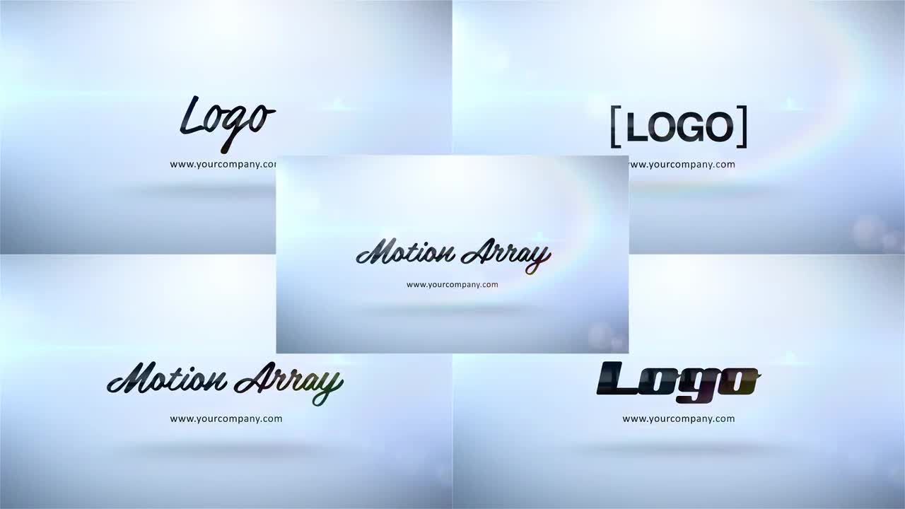 5种整洁和微妙的镜头光晕Logo图标16素材精选AE模板