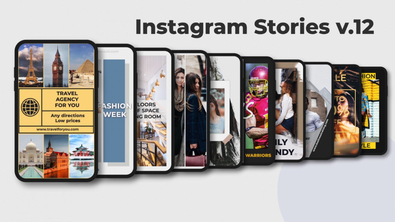 时尚而动态的Instagram故事创建16设计素材网精选AE模板