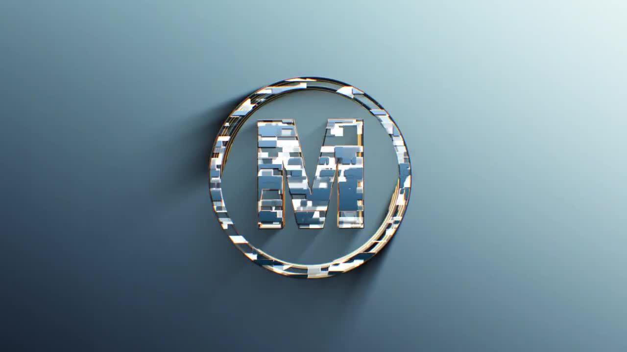 优雅的金属特效徽标展示亿图网易图库精选AE模板