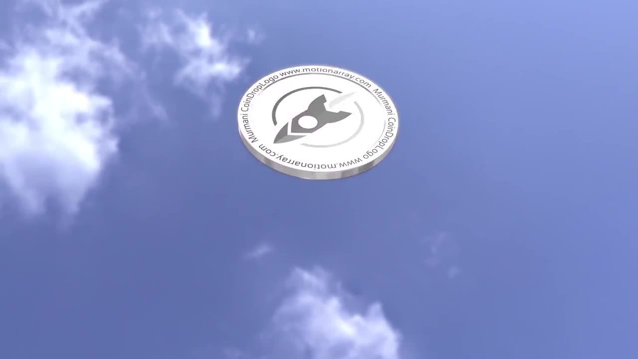 硬币掉落徽标显示16设计素材网精选AE模板