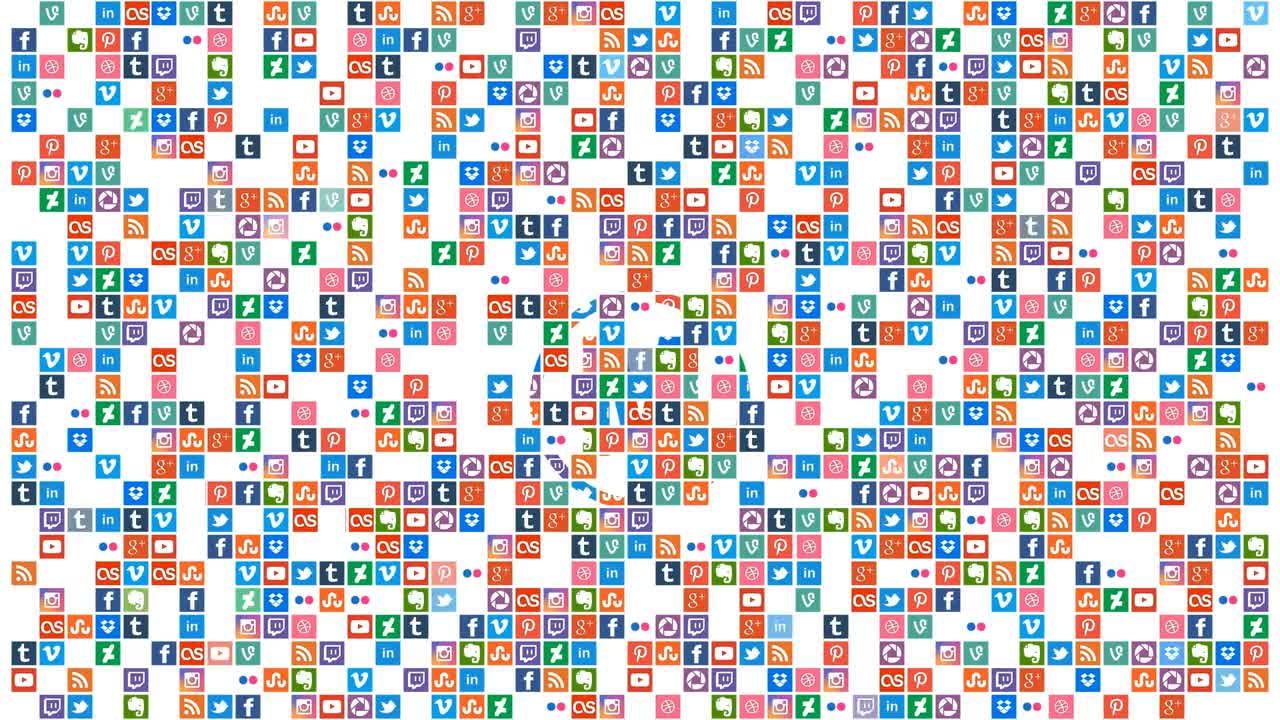 社交网络徽标显示亿图网易图库精选AE模板