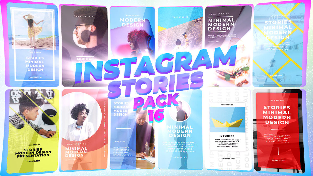 12个时尚的Instagram故事包16设计素材网精选AE模板
