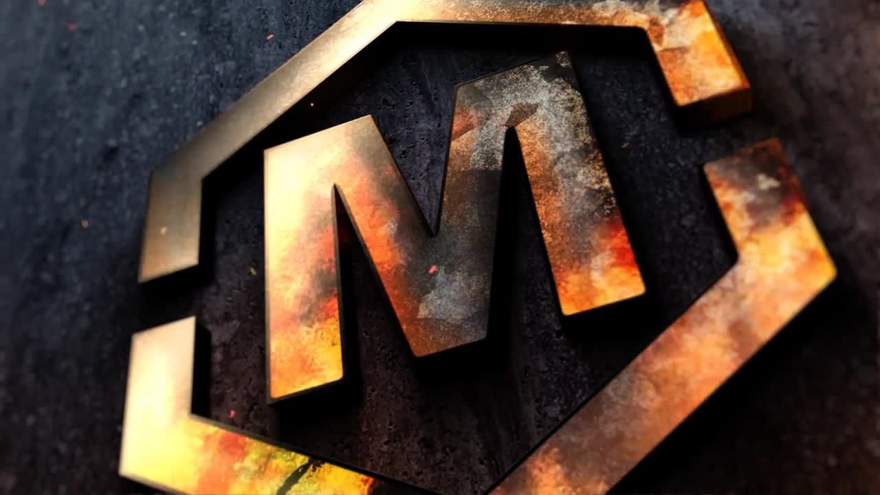 影院级的金属燃烧Logo标题亿图网易图库精选AE模板