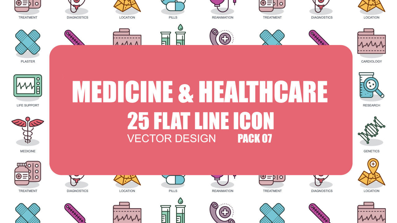 现代医疗保健图标动画16设计素材网精选AE模板
