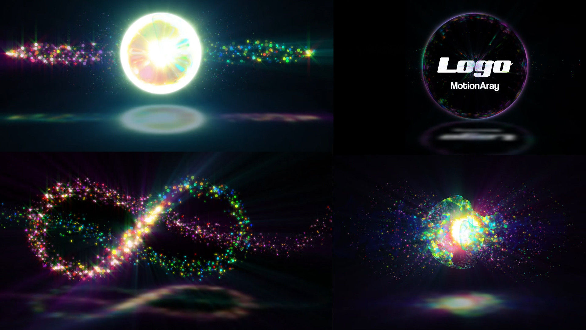粒子环绕爆炸Logo展示16图库精选AE模板