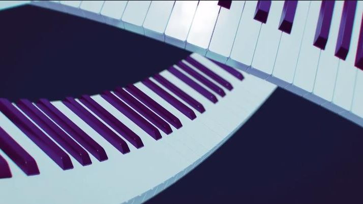 钢琴键徽标外观干净动画普贤居精选AE模板