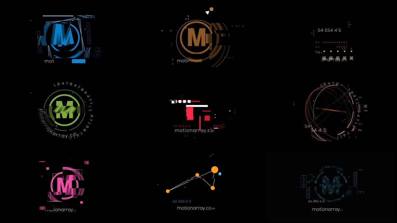 9个独特多彩创意的动画徽标16设计素材网精选AE模板