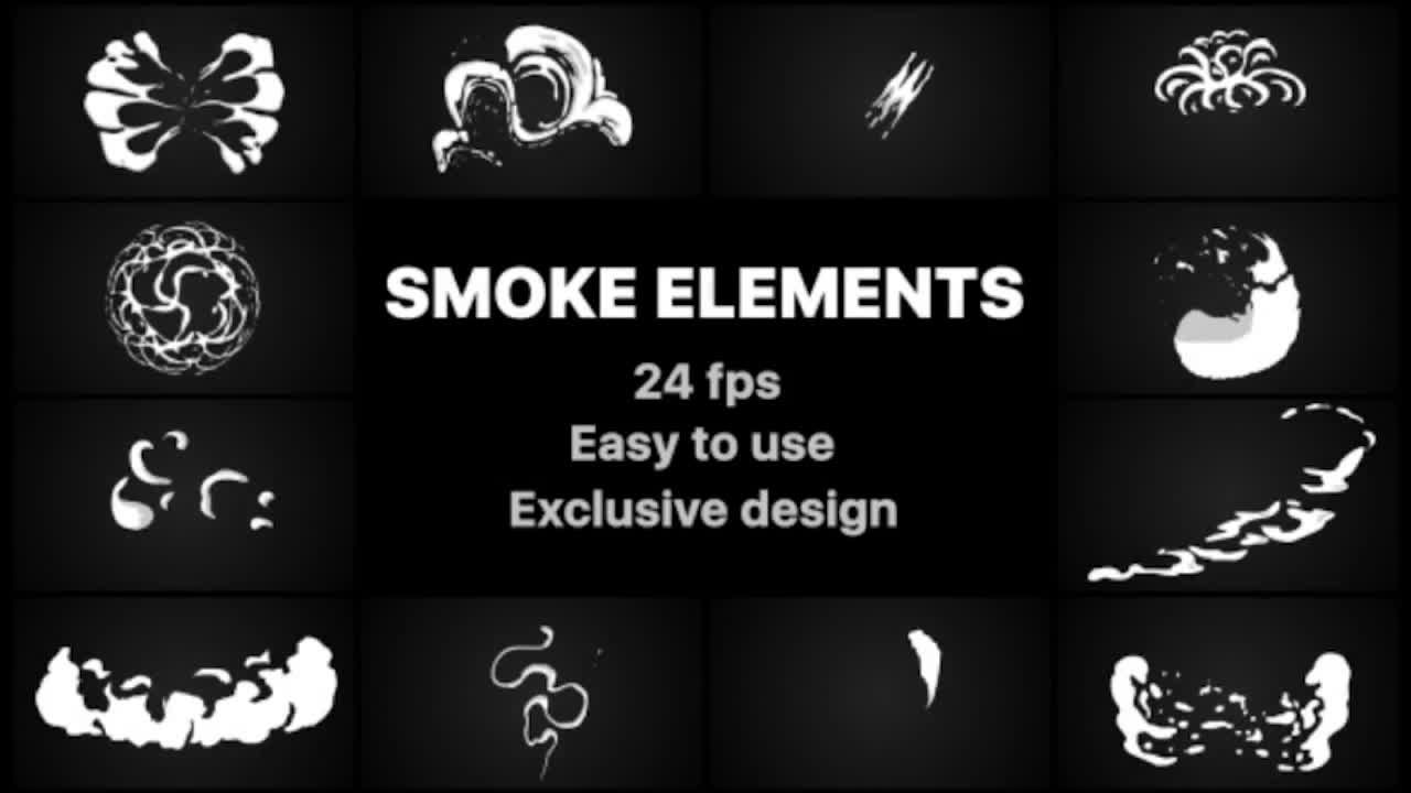 12个手绘烟雾元素的精彩集合素材中国精选AE模板