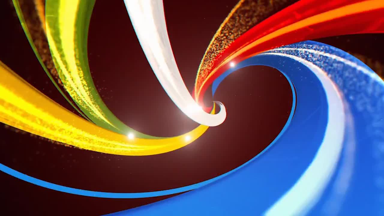 色彩鲜艳的抽象丝带Logo图标普贤居精选AE模板