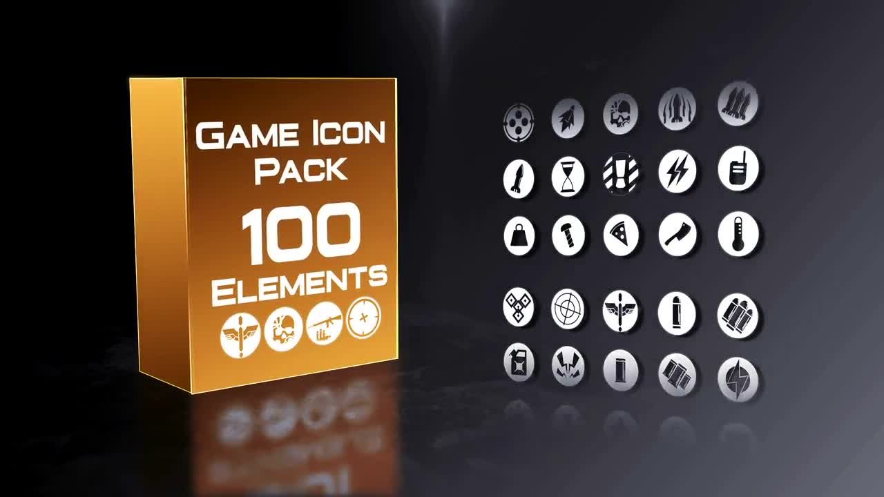 游戏图标包100元素16图库精选AE模板