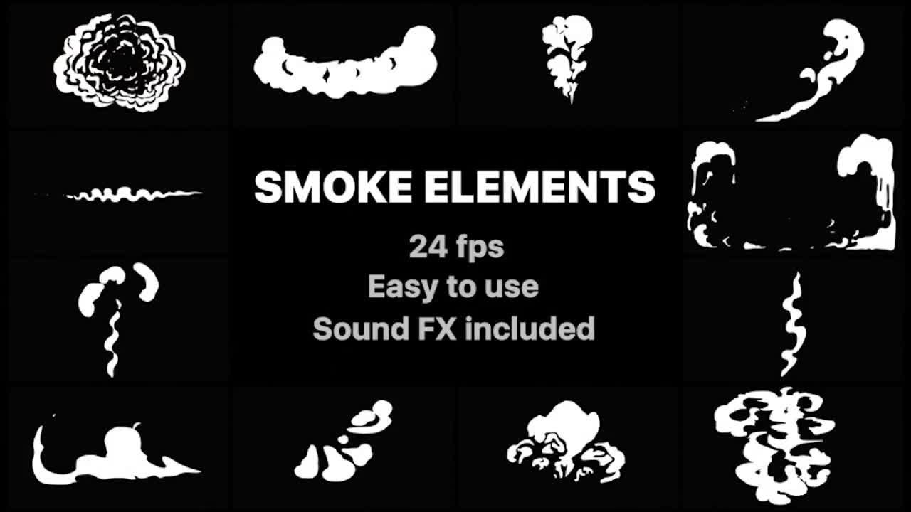 手绘烟雾元素动画亿图网易图库精选AE模板