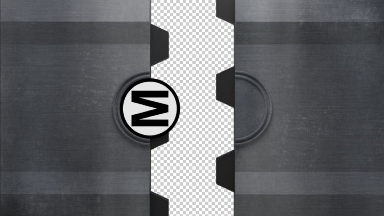 带有金属门酷炫过渡效果的徽标logo展示16图库精选AE模板