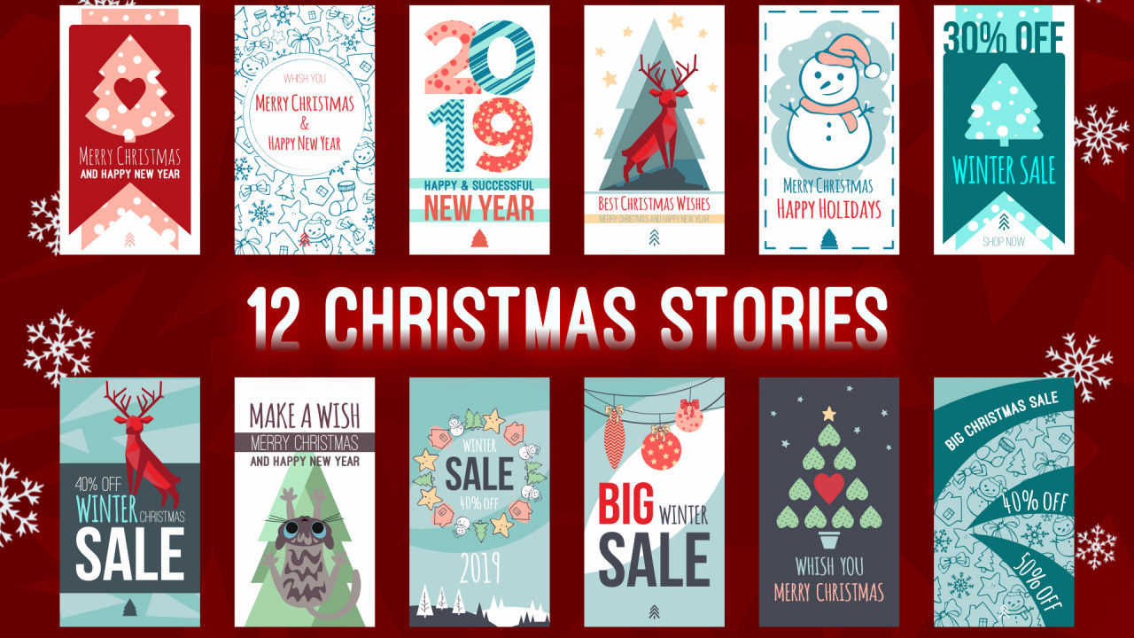 12个外观精美的圣诞故事16素材精选AE模板