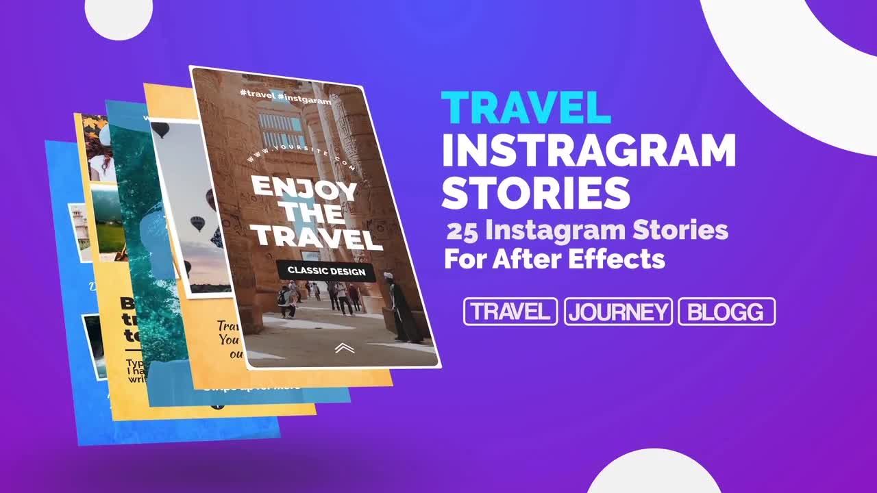 旅行Instagram故事16设计素材网精选AE模板