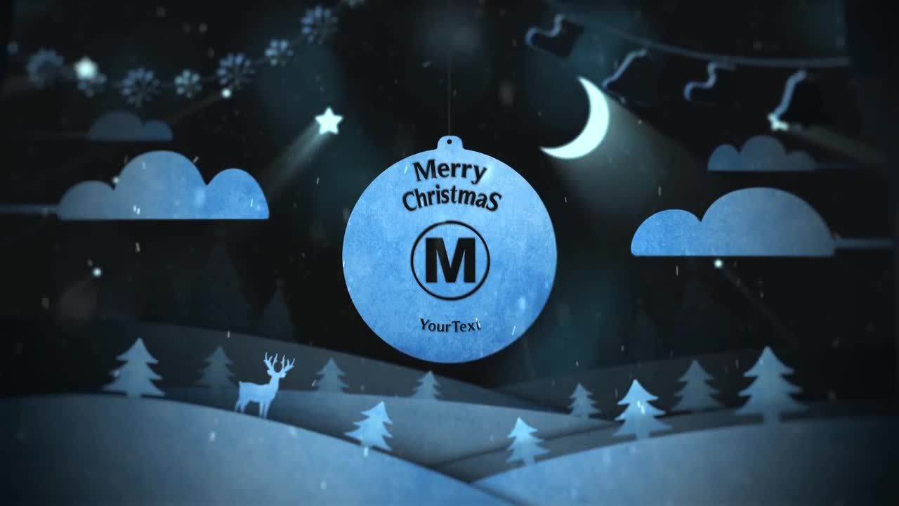 设计精美的圣诞节场景弹出Logo效果 16图库精选AE模板