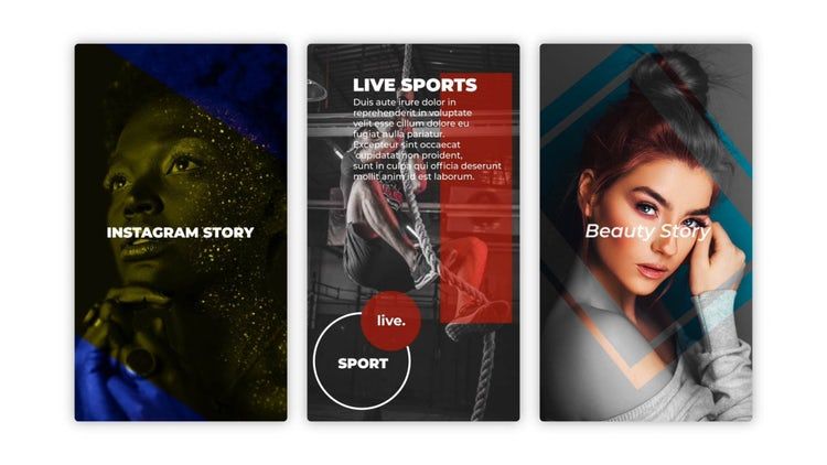 9个动态动画Instagram故事16设计素材网精选AE模板
