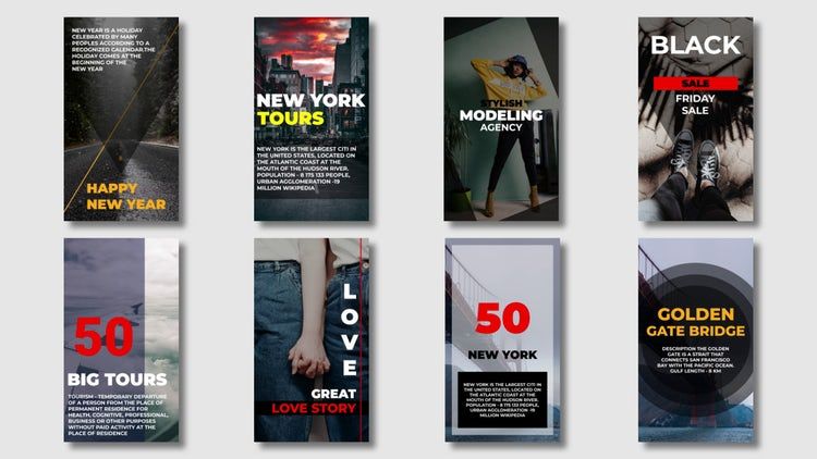 精美创意的Instagram故事16设计素材网精选AE模板