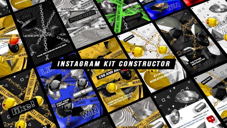 10个的华丽时尚的Instagram模板亿图网易图库精选AE模板