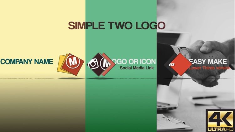2个简单的动画Logo展示普贤居精选AE模板