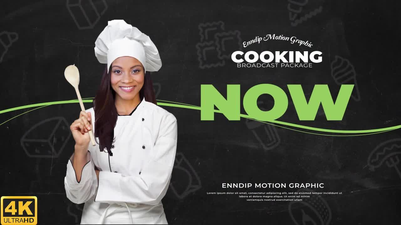 烹饪节目播出4K动画片头亿图网易图库精选AE模板