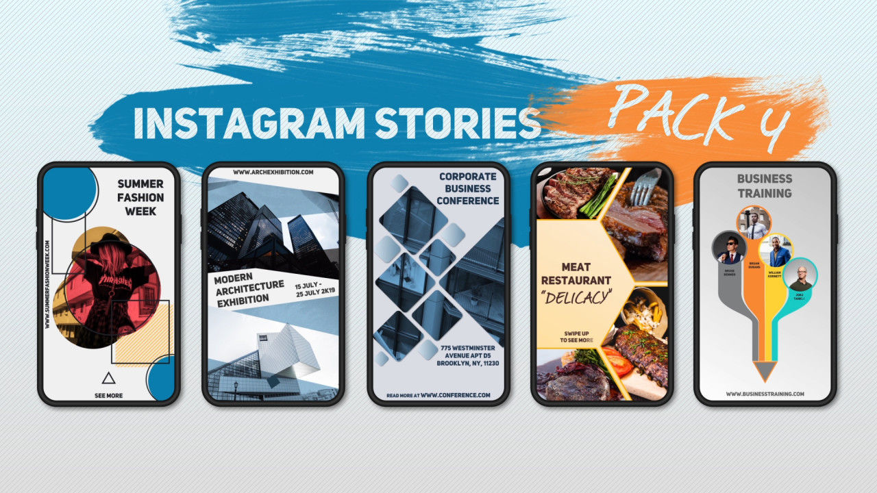 5个Instagram故事16设计素材网精选AE模板