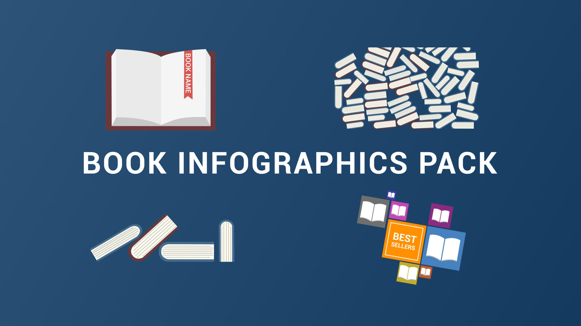 10个独特的动画书籍元素包16设计素材网精选AE模板Book Infographics Pack