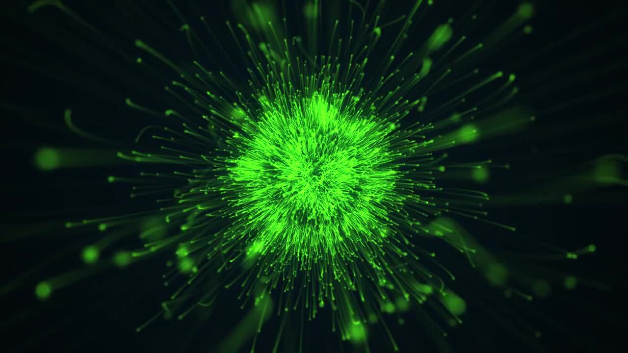 绿色颗粒爆炸华丽开场亿图网易图库精选AE模板