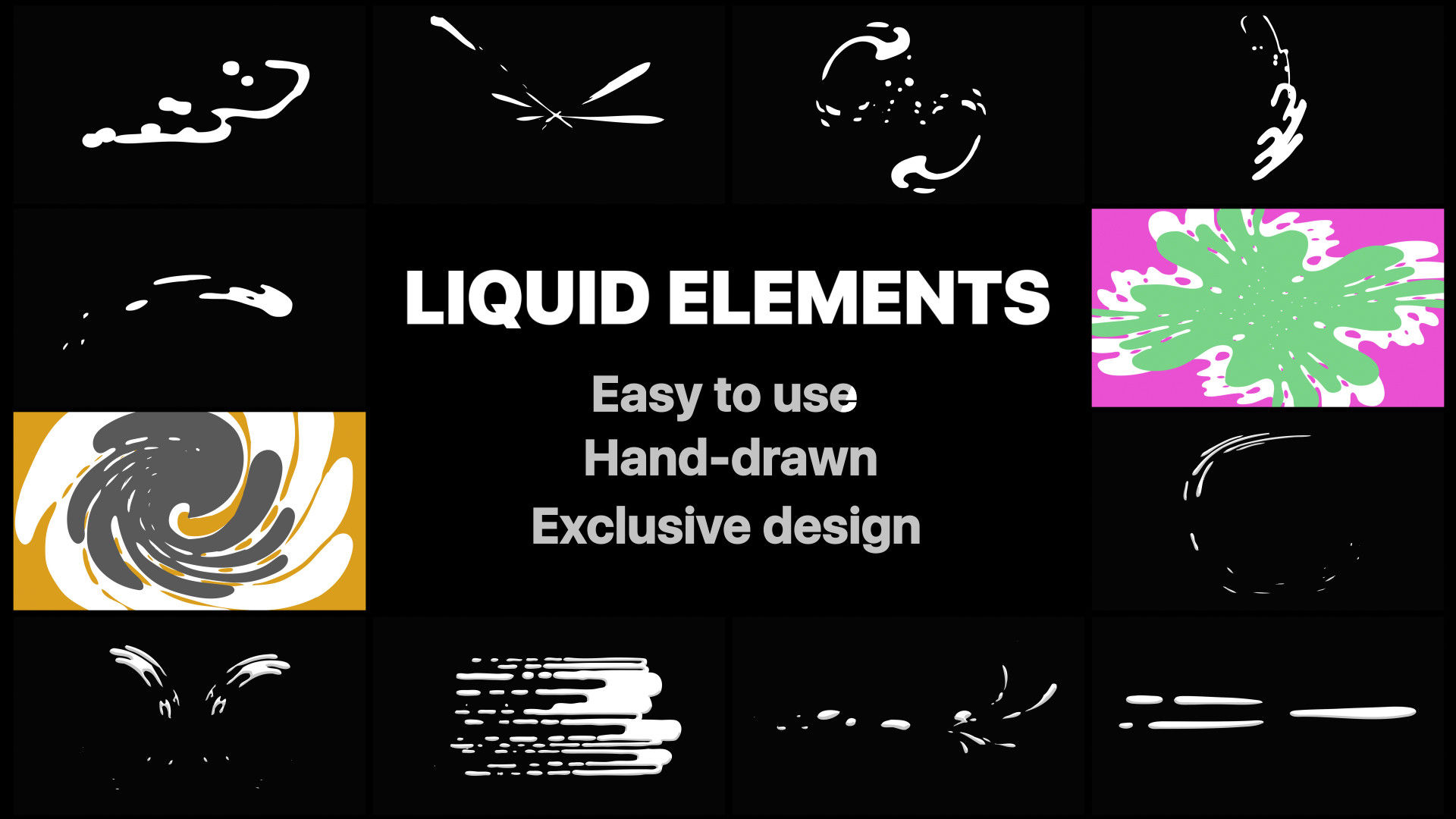 液体运动元素和过渡动画亿图网易图库精选AE模板