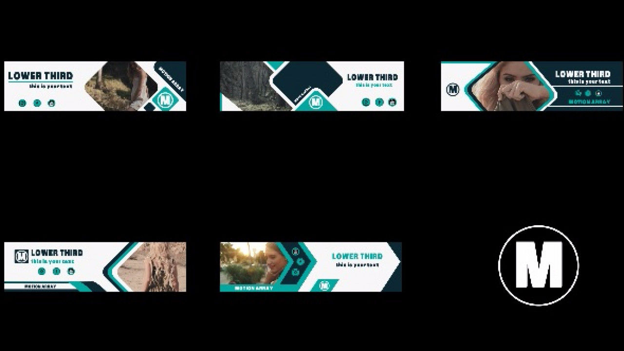 5个酷炫三分之二组合幻灯片促销16设计素材网精选AE模板