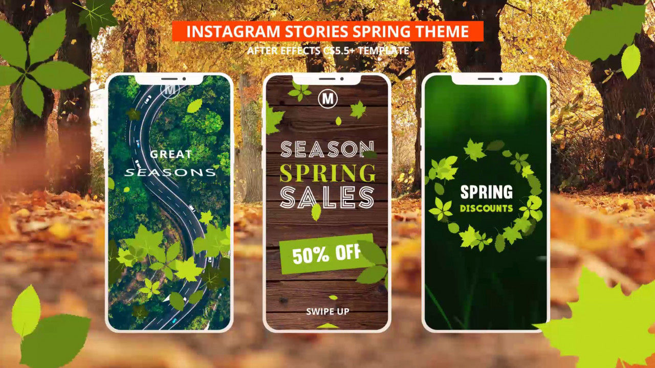 36个设计Instagram Stories春秋16设计素材网精选AE模板