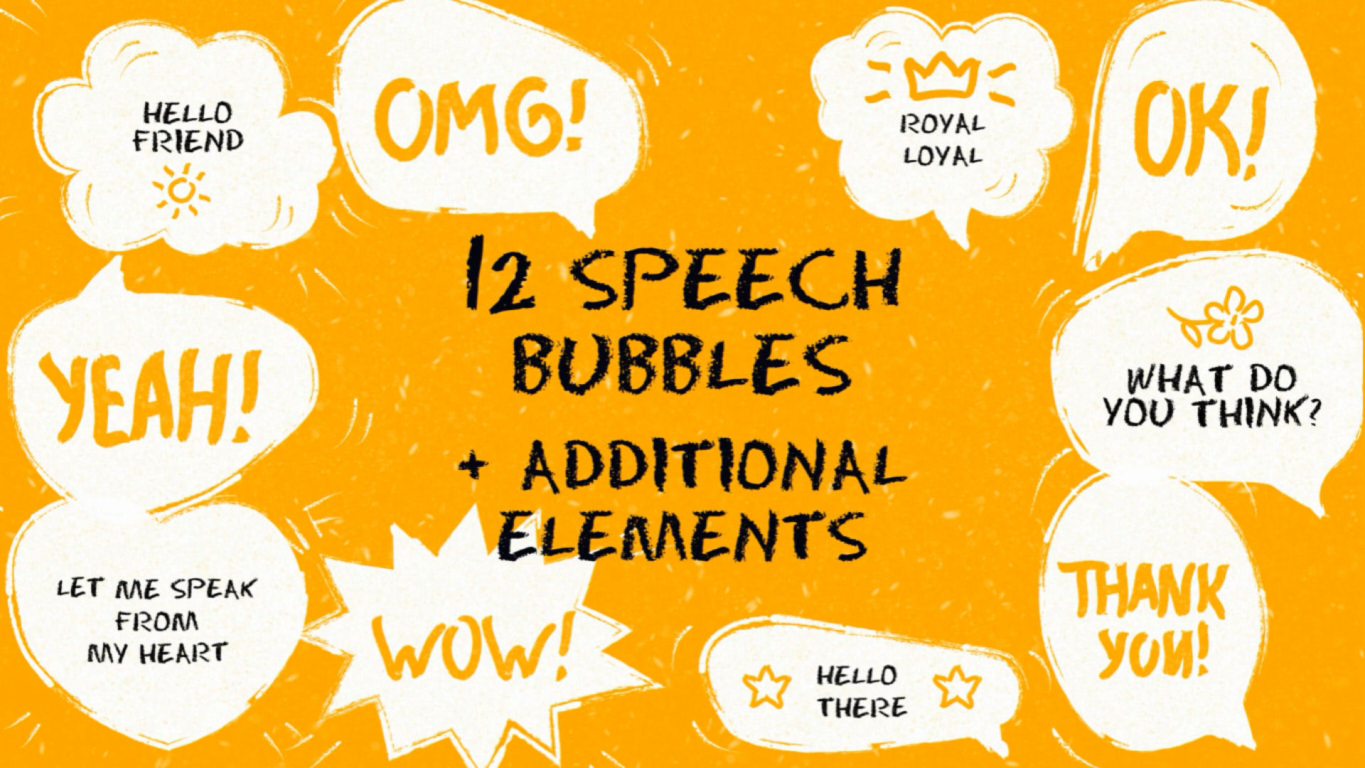 12个有趣的语音泡泡动态动画元素16图库精选AE模板
