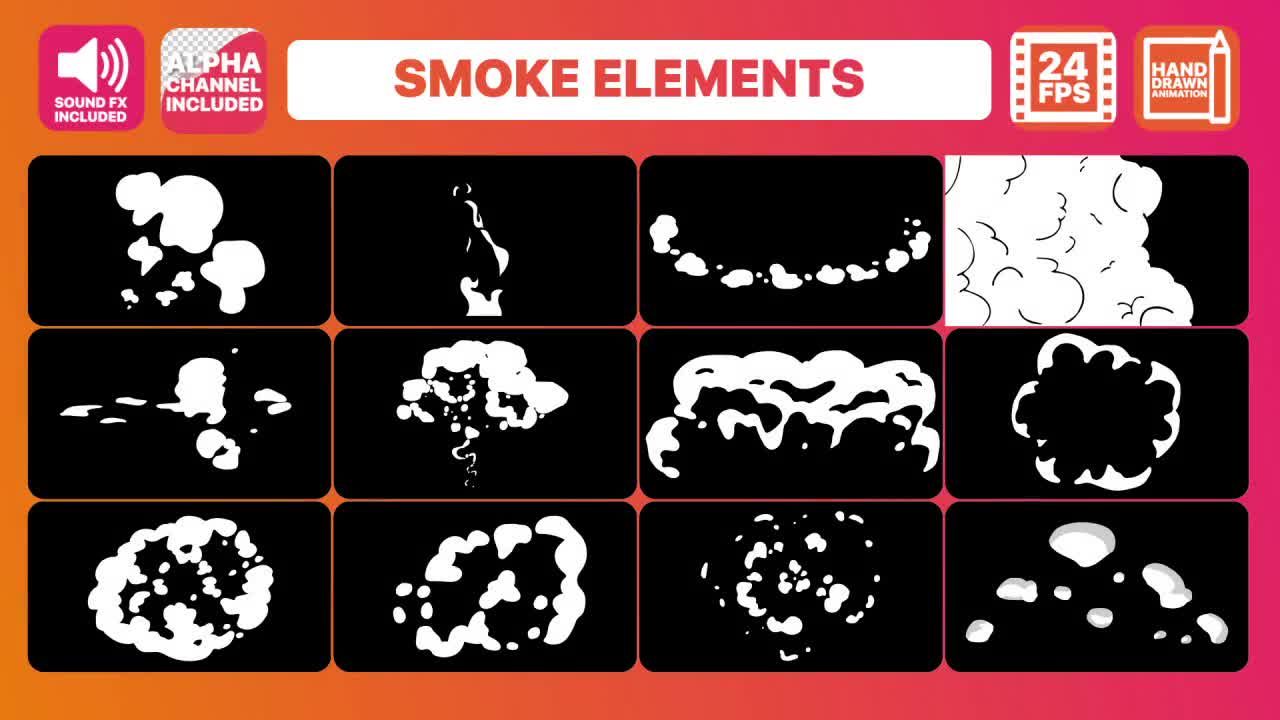 12个手绘烟雾元素素材天下精选AE模板