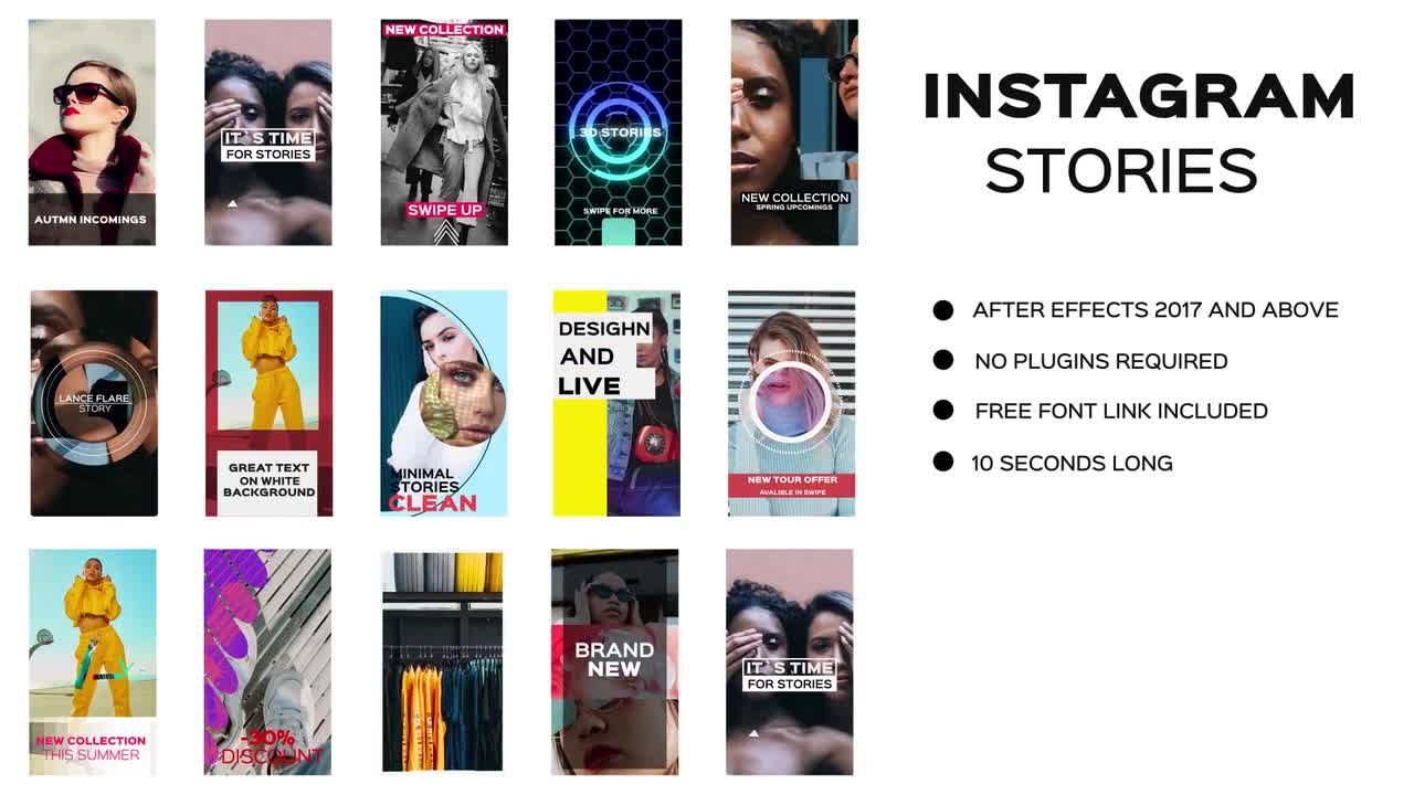 14个时尚Instagram故事系列照片16设计素材网精选AE模板