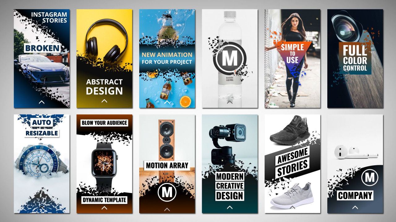 12个专业设计的Instagram故事16设计素材网精选AE模板