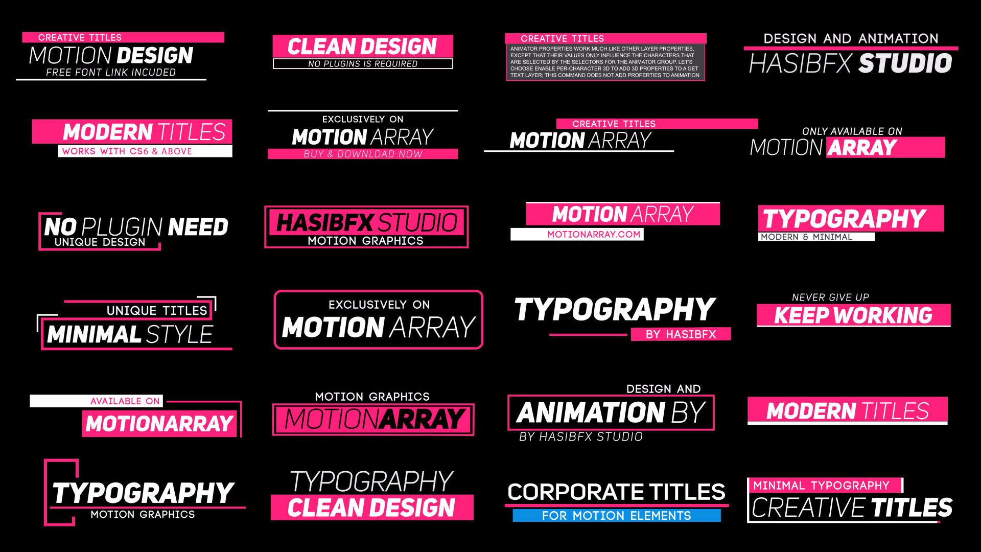 清新时尚简洁文字标题排版动画16设计素材网精选AE模板
