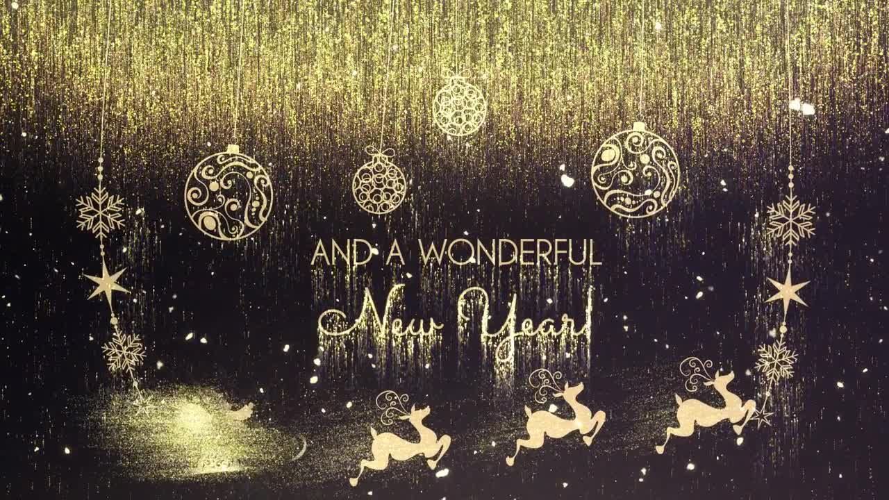 庆祝圣诞节金色粒子商业广告片头16设计素材网精选AE模板